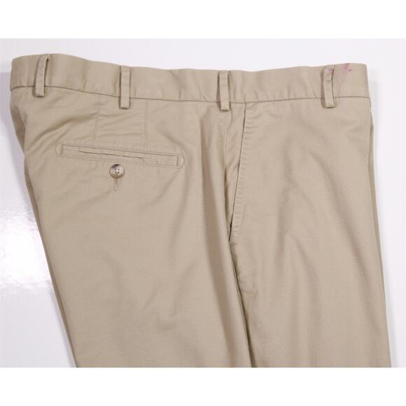 Peter Millar Khaki Tan Flat Front Chino Pants Trousers Tall 38x36 - Picture 2 of 7